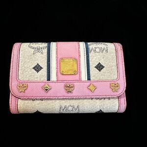 MCM Pink & Tan Trifold Wallet